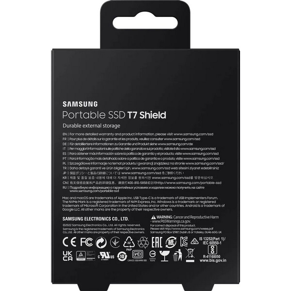 Внешний жесткий диск Samsung T7 Shield [mu-pe4t0s/ww], 4 Тб, SSD 1,8 